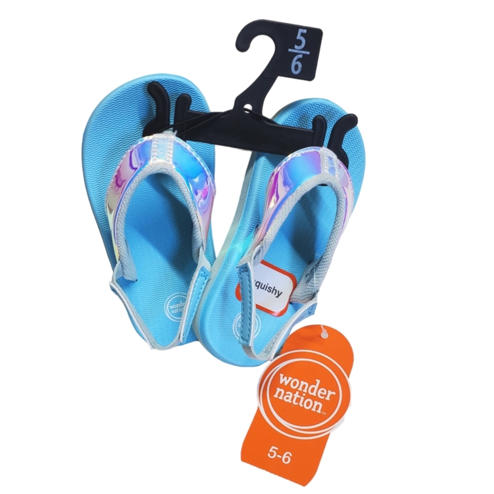 NWT Wonder Nation Little Girls Sport Flip Flops